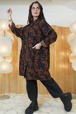 Oriental Orchid Denim Shirt Tunic Navy